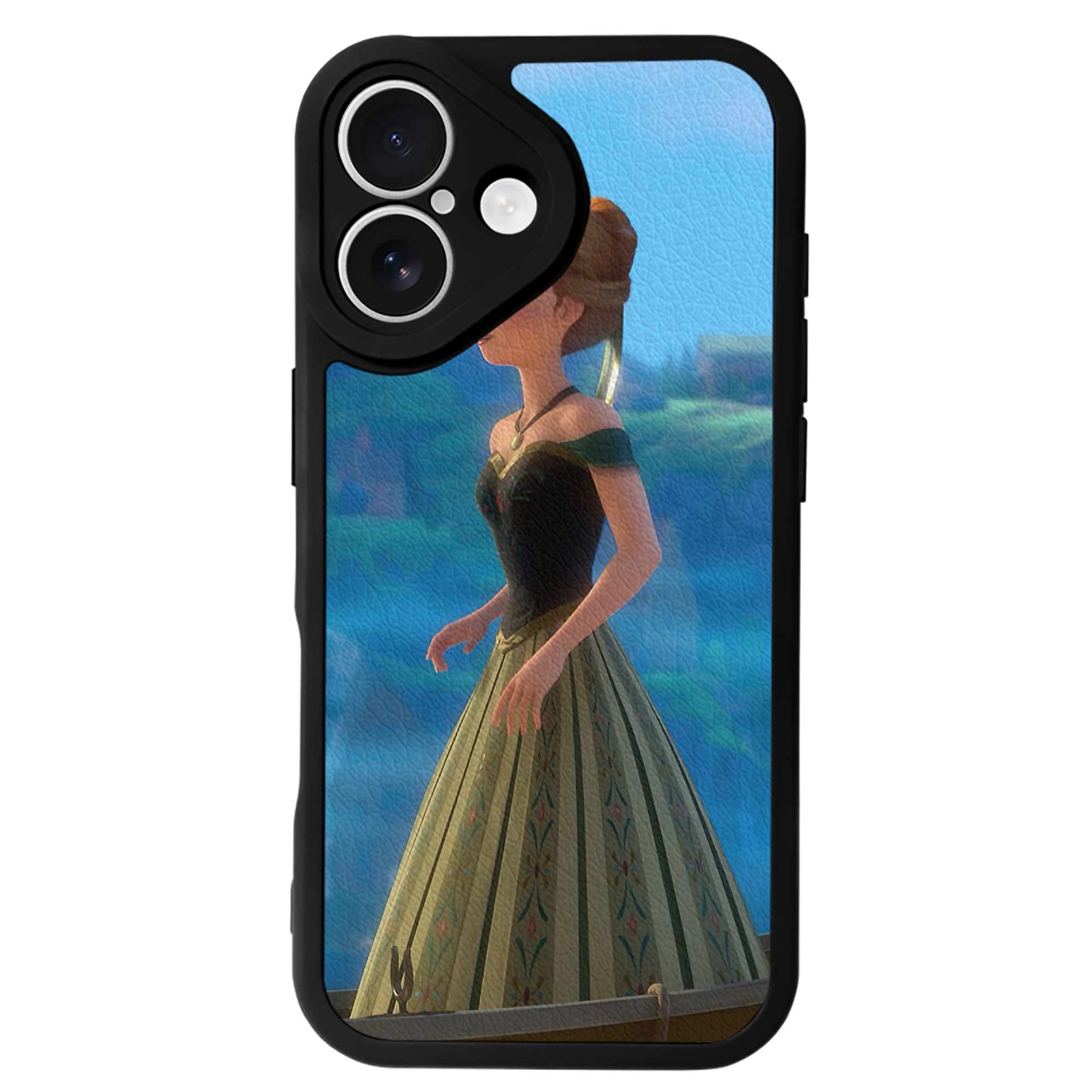 （画像用） アナと雪の女王 アンナ エルサ Frozen Anna Elsa 【iPhone 16シリーズ対応】シリコンスマホケース（レザー調） 材質：シリコン
